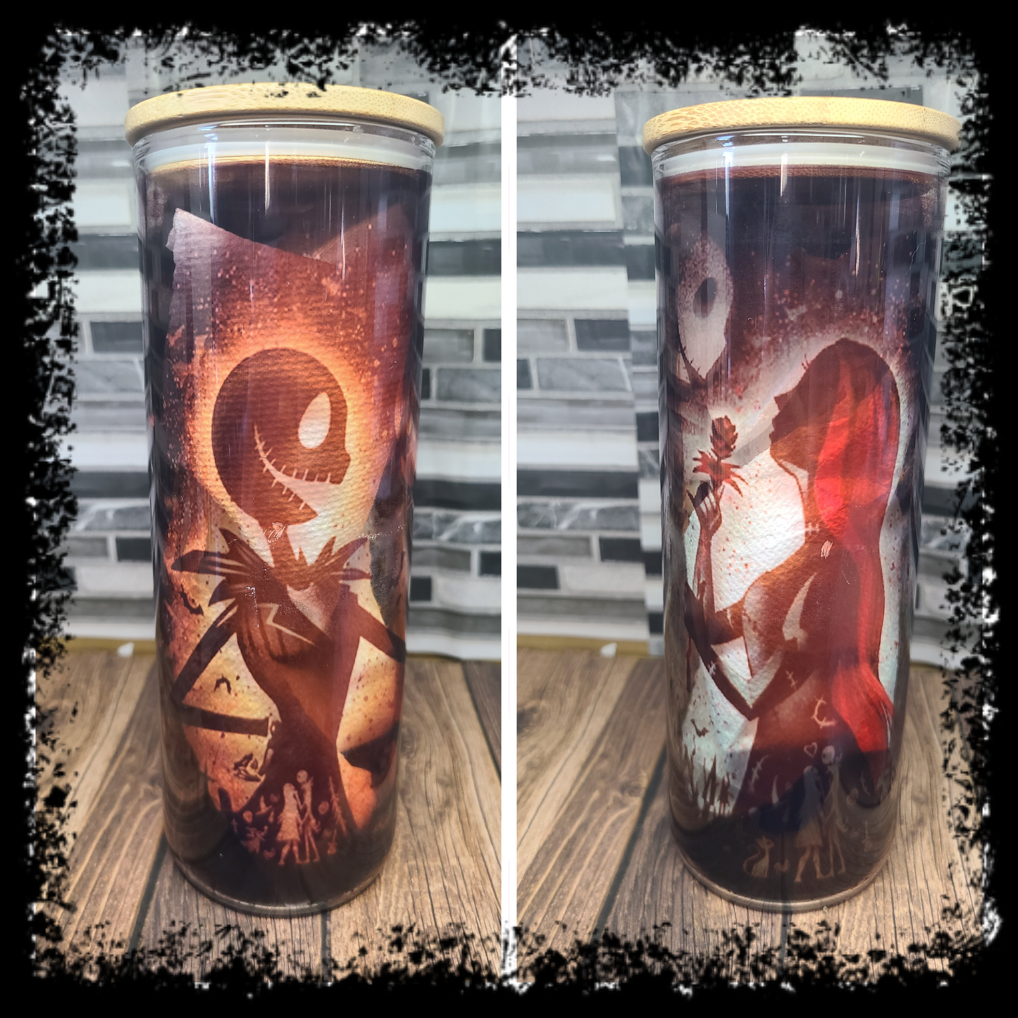 Glass Bamboo Lid Tumblers