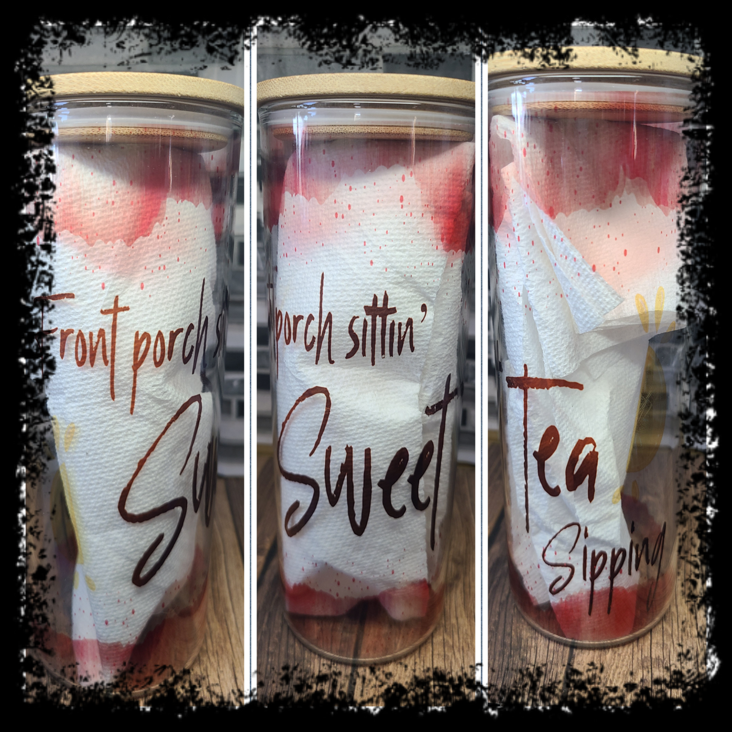 Glass Bamboo Lid Tumblers